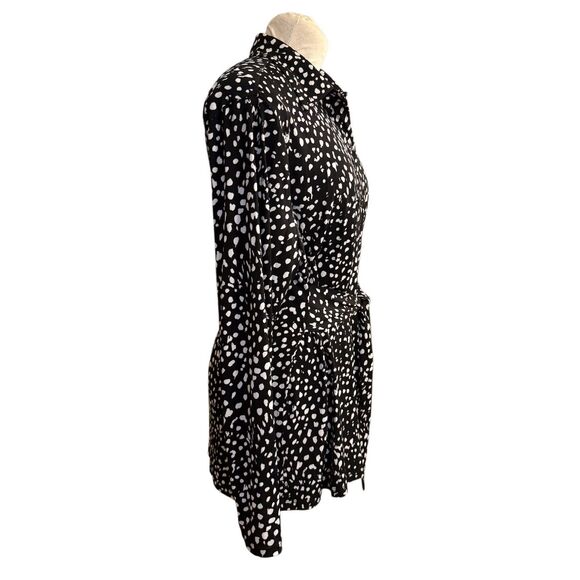 Cato Est 1948 Long Blouse Tunic Front Self Tie Sz. 18/29W Black/White - Picture 4 of 8